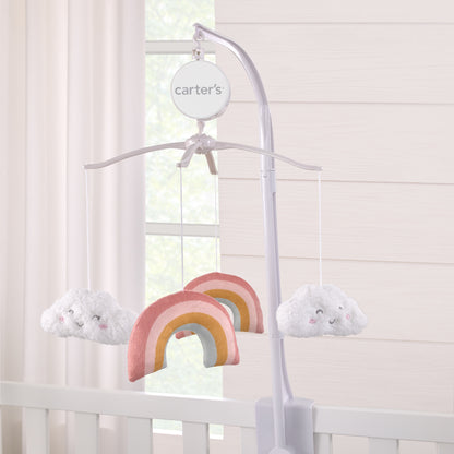Carter's Chasing Rainbows - White, Peach, Pink, and Gold Clouds and Rainbows Musical Mobile