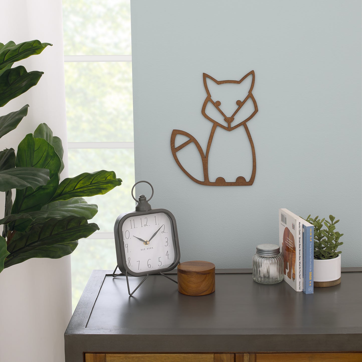 Little Love by NoJo Fox Shaped Textured Wood Tone Wall Décor