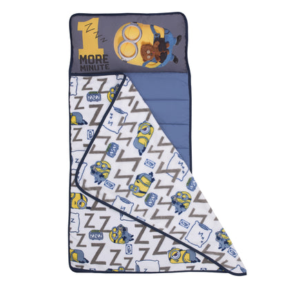 Illumination Lazy Minions Club Gray, Blue, Yellow and White, One More Minute Toddler Nap Mat