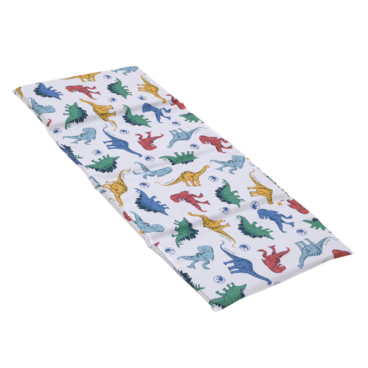 Universal Jurassic World Wild and Free Blue, Green, and Yellow Dinosaur Preschool Nap Pad Sheet