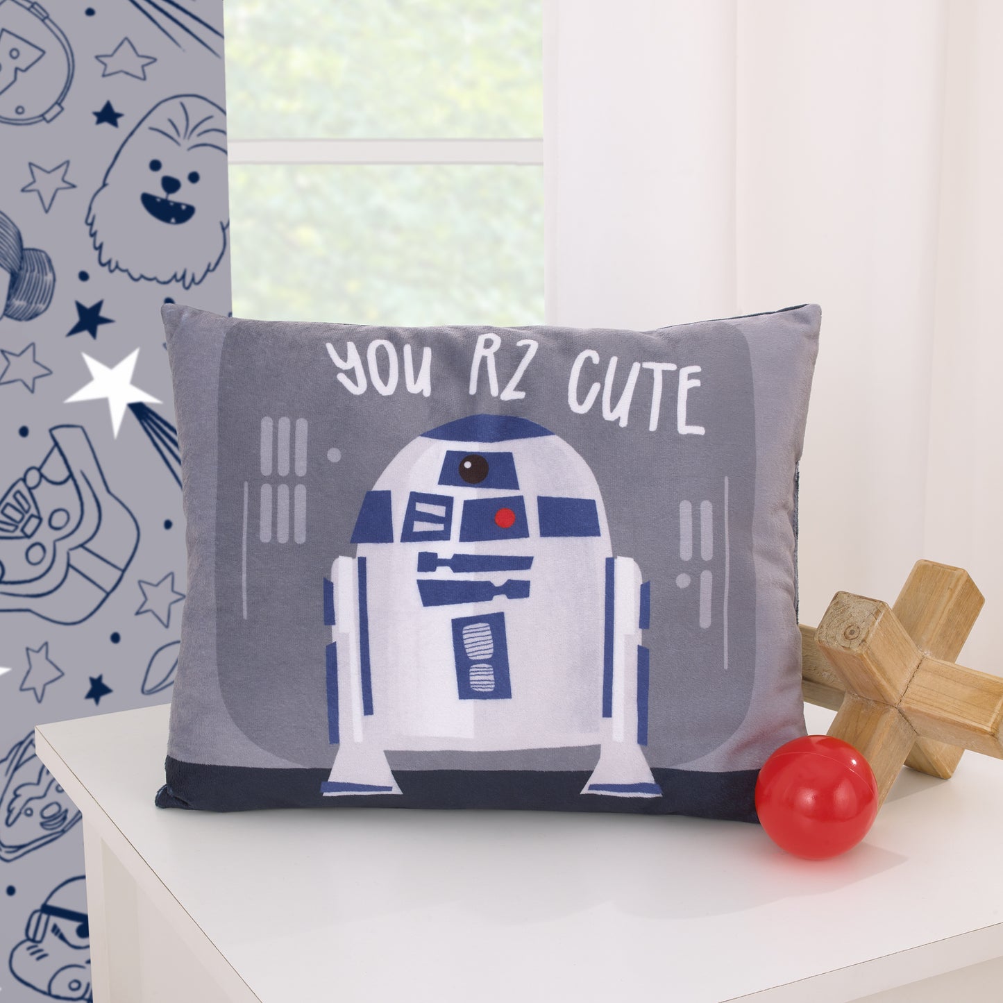 Star Wars Welcome to the Galaxy Navy and Gray R2-D2, You R2 Cute Decorative Toddler Pillow