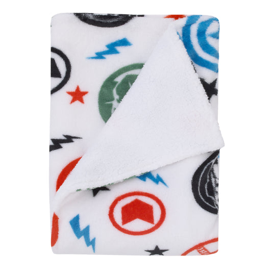 Marvel The Avengers Red, White, and Blue Super Soft Sherpa Baby Blanket