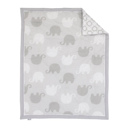 NoJo Dreamer Gray Elephant 8-Piece Nursery Crib Bedding Set
