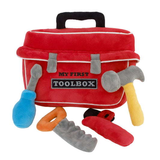 Little Love by NoJo My First Toolbox Red Plush 5 Piece Toy Set - Toolbox, Saw, Screwdriver, Wrench, and Hammer