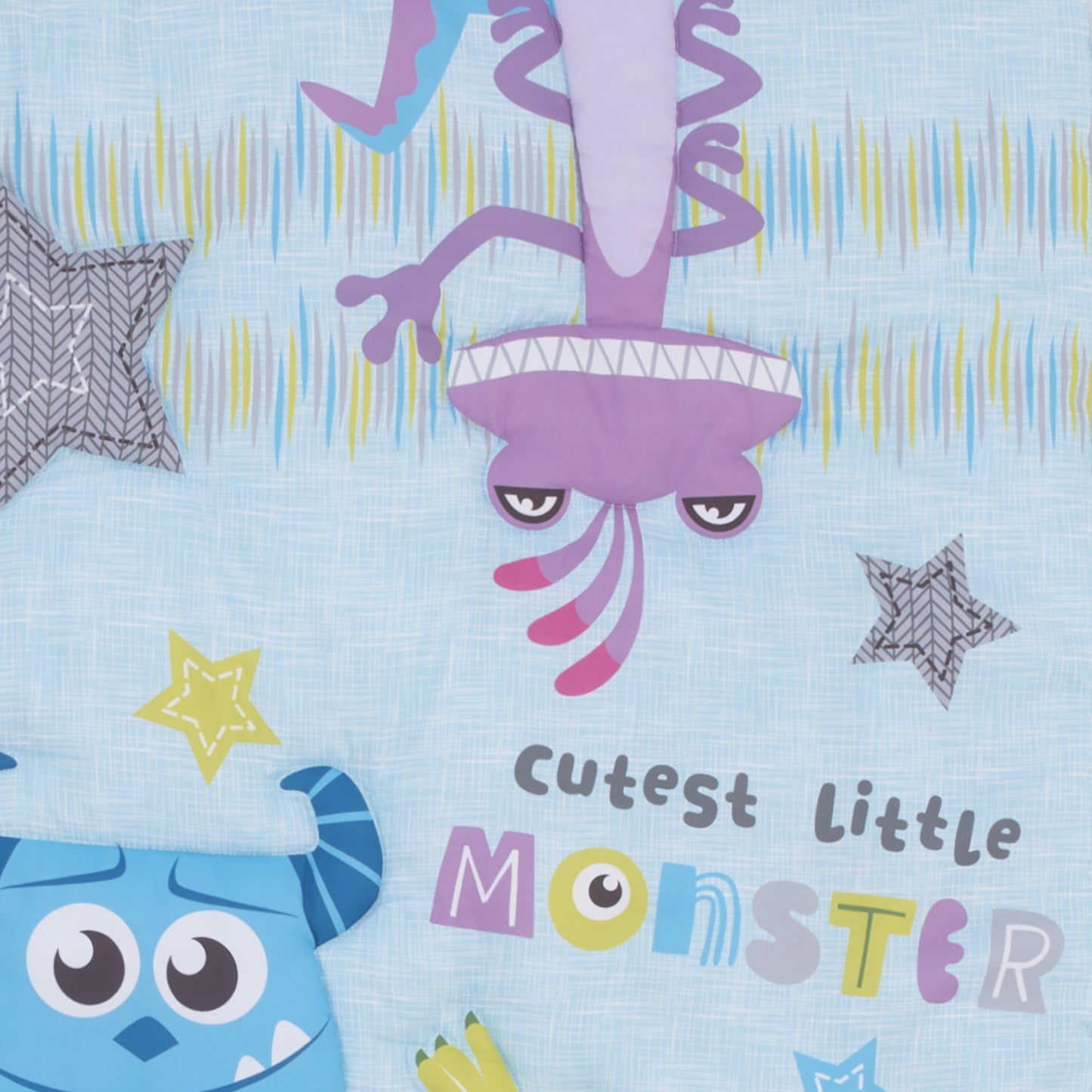 Disney Monsters, Inc. Cutest Little Monster Turquoise, Green, Purple, and Gray, Sully, Mike, and Randall 3 Piece Nursery Crib Bedding Set - Comforter, Fitted Crib Sheet, and Crib Skirt