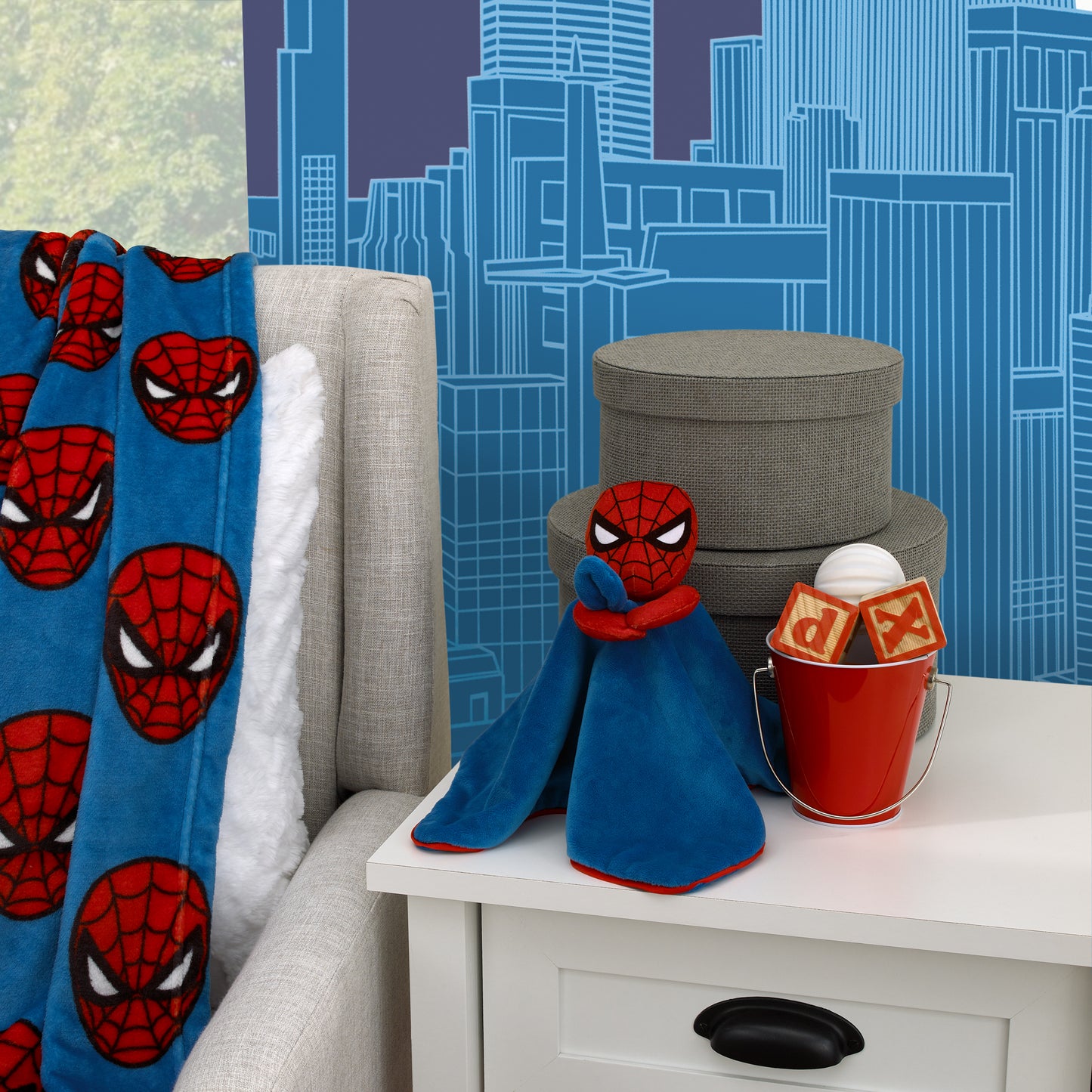 Marvel Spiderman Blue and Red Super Soft Security Baby Blanket