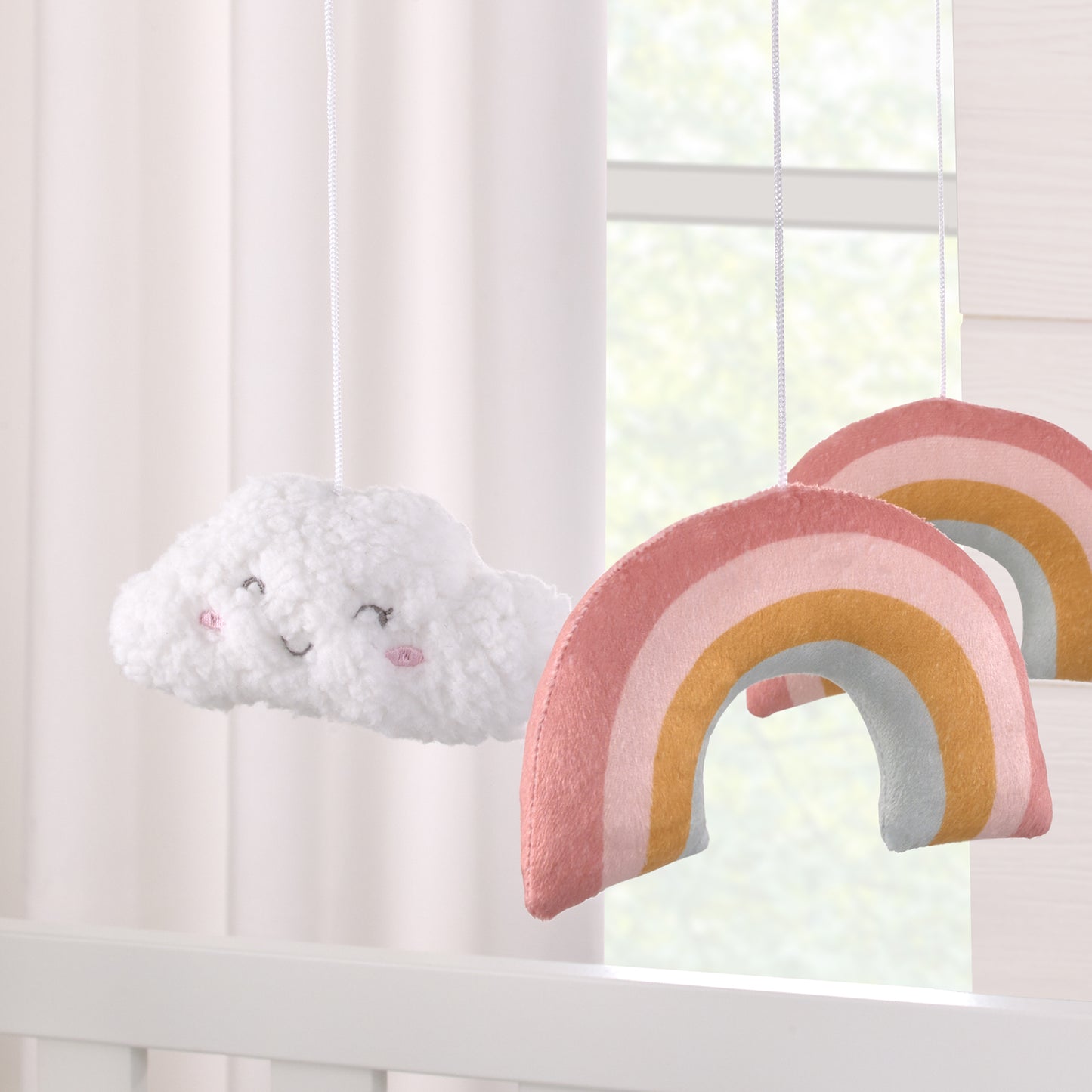 Carter's Chasing Rainbows - White, Peach, Pink, and Gold Clouds and Rainbows Musical Mobile