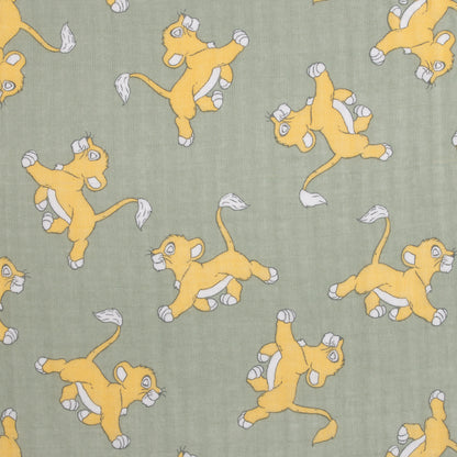 Disney Lion King Sage, Yellow, and White 3 Piece Muslin Swaddle Baby Blanket Set
