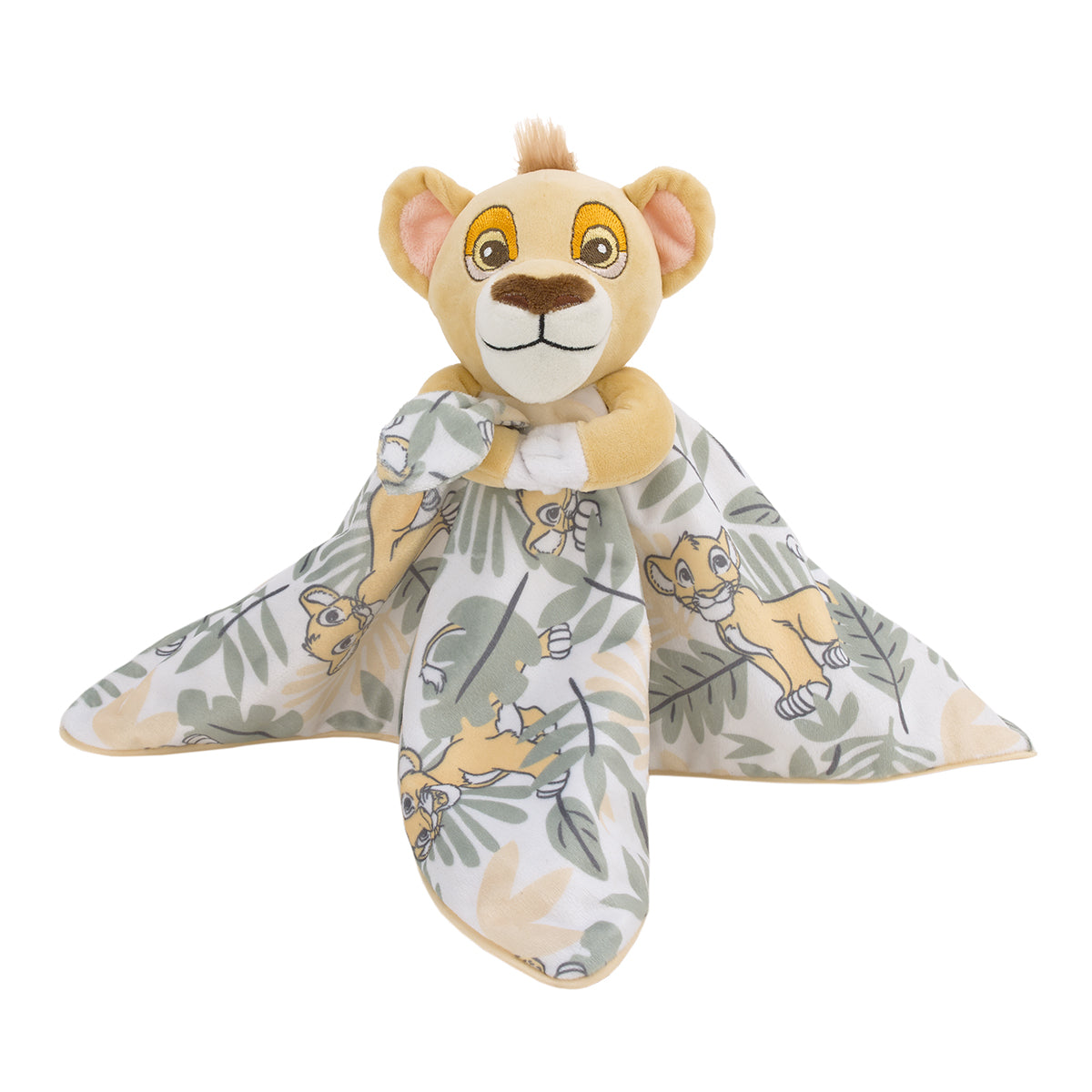 Disney Lion King Simba Yellow Green and White Jungle Leaves Lovey Security Blanket NoJo Baby