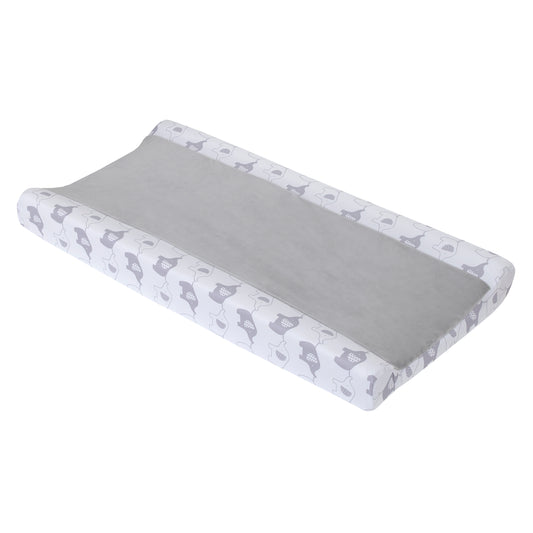 Little Love by NoJo Elephant Stroll Gray and White Super Soft Changing Pad Cover