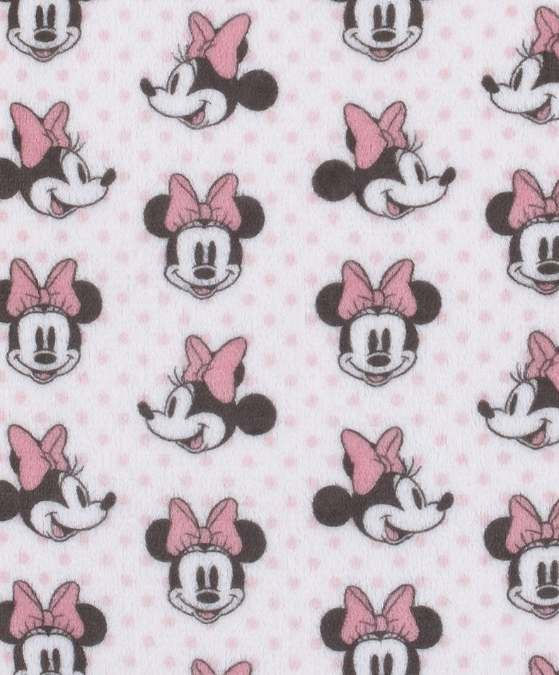 Disney Minnie Mouse - Pink, White and Black Super Soft Plush Baby Blanket