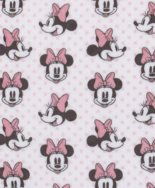 Disney Minnie Mouse - Pink, White and Black Super Soft Plush Baby Blanket