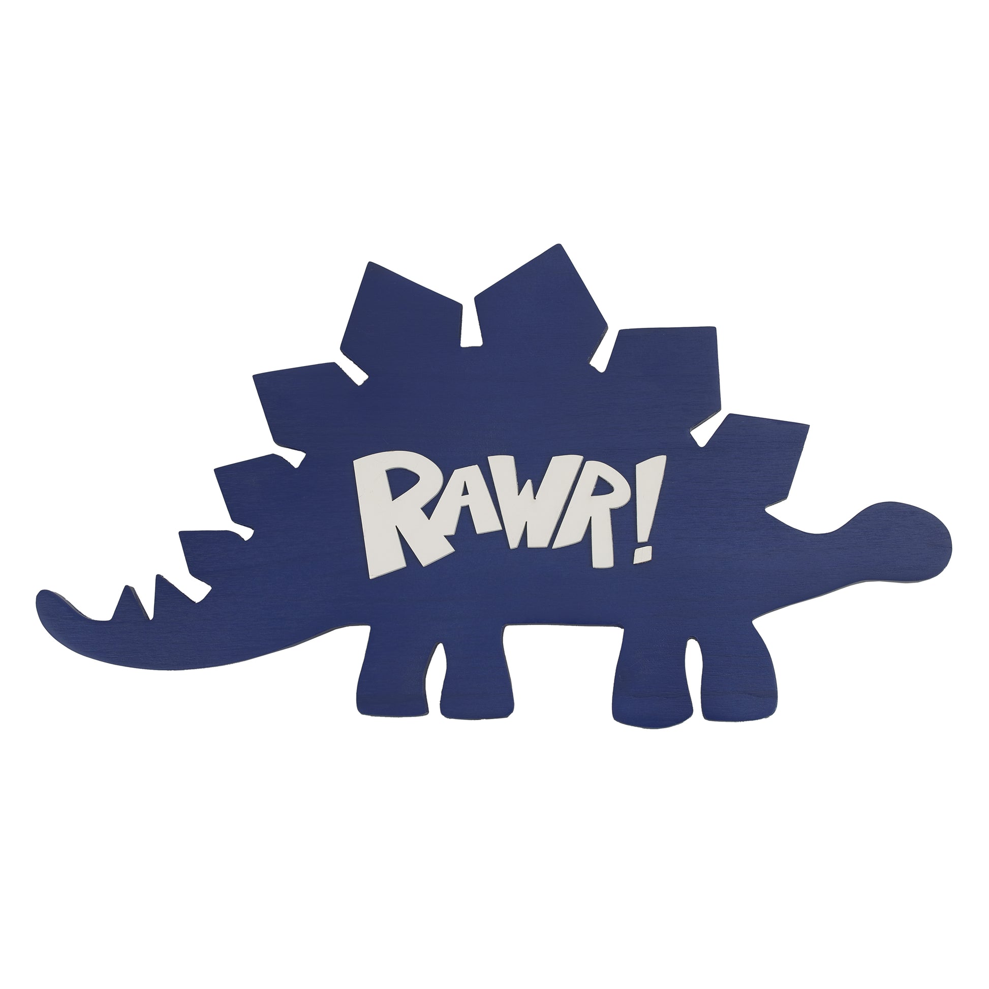 Little Love by NoJo Dinosaur Shaped Rawr Blue and White Wood Wall Decor