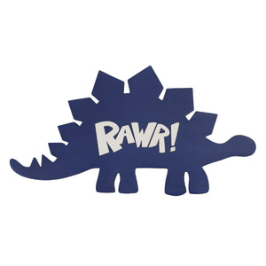 Little Love by NoJo Dinosaur Shaped Rawr Blue and White Wood Wall Decor