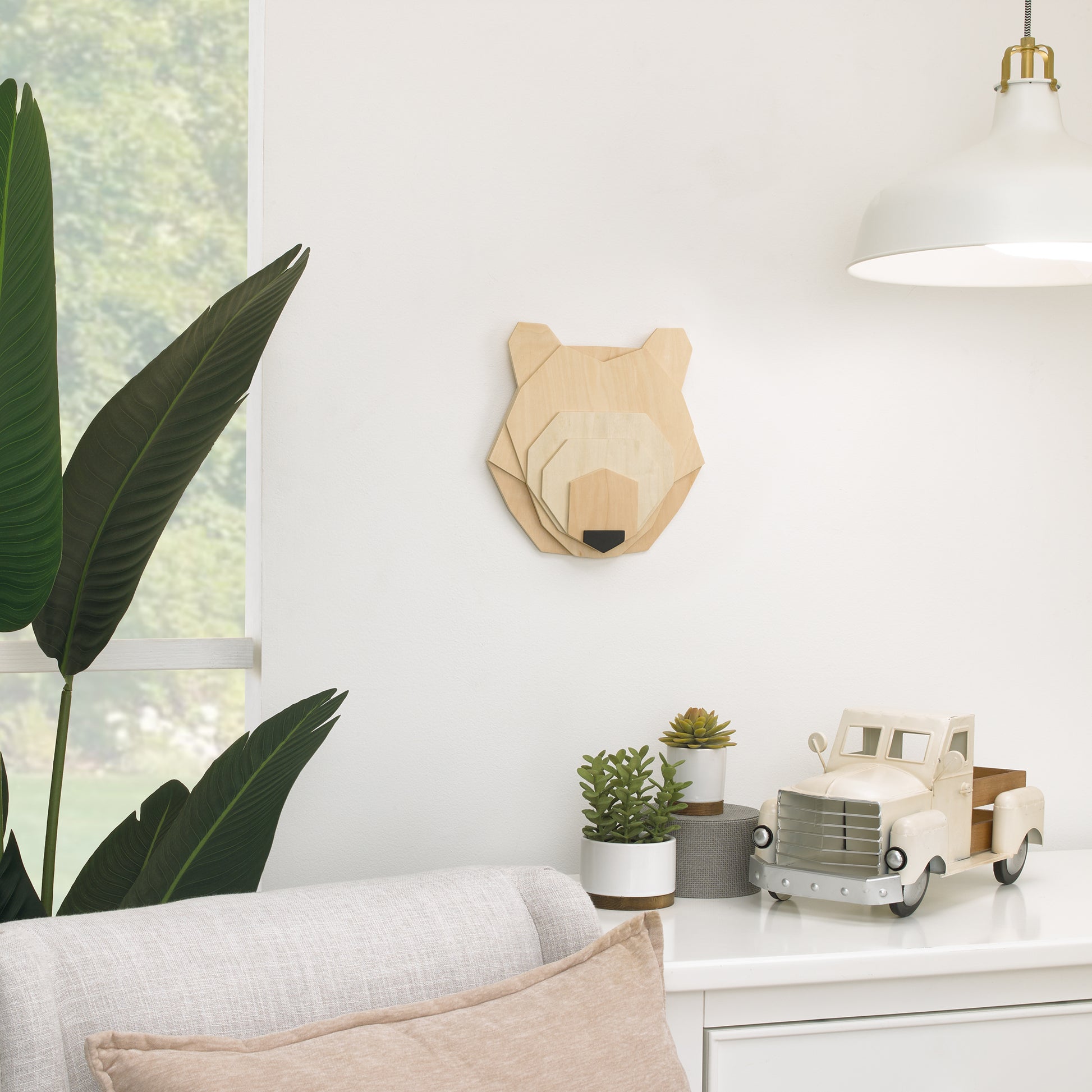 Little Love by NoJo Bear Head Layered Natural Wood Nursery Wall Decor