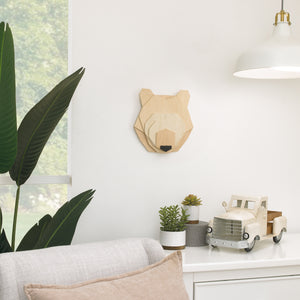 Little Love by NoJo Bear Head Layered Natural Wood Nursery Wall Decor