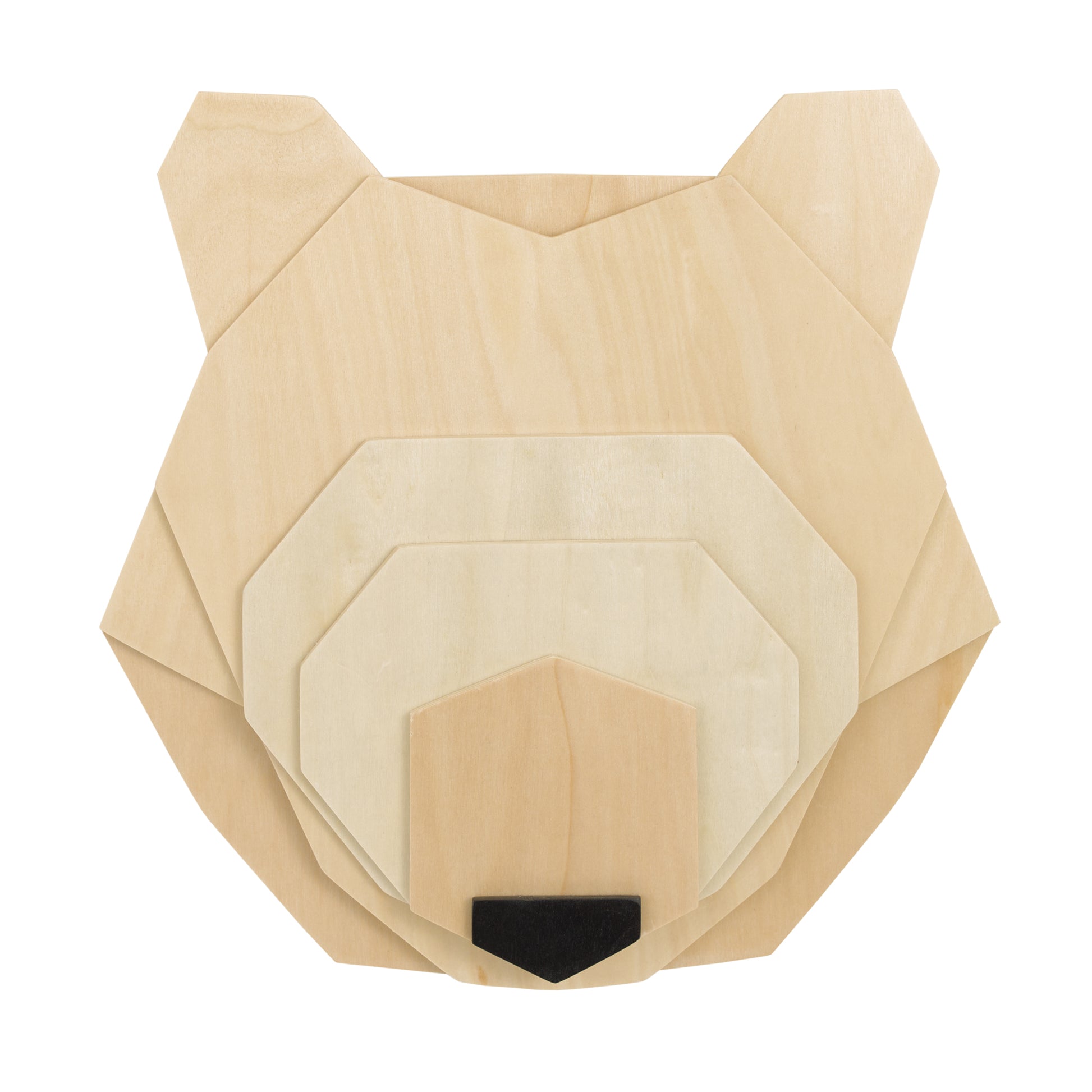 Little Love by NoJo Bear Head Layered Natural Wood Nursery Wall Decor