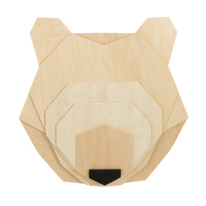 Little Love by NoJo Bear Head Layered Natural Wood Nursery Wall Decor