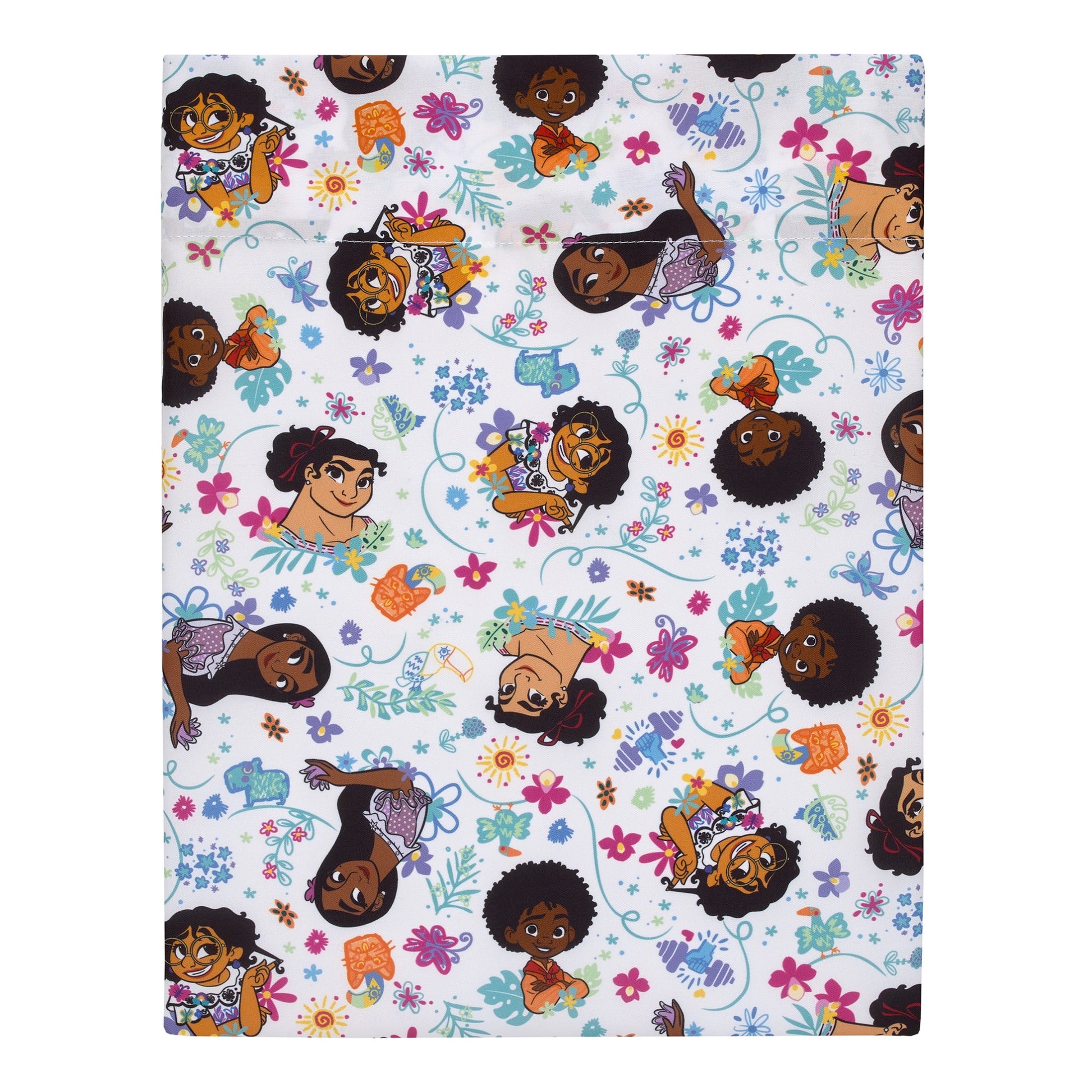 Disney Encanto Power Trio Purple and Teal 4 Piece Toddler Bed Set - Comforter, Fitted Bottom Sheet, Flat Top Sheet, and Reversible Pillowcase