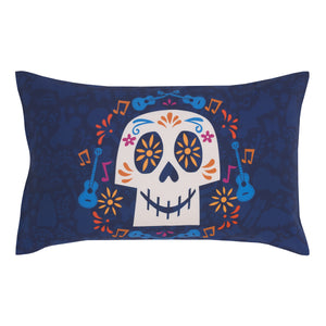 Disney Coco Navy, Orange, and Light Blue, Seize Your Moment 4 Piece Toddler Bed Set - Comforter, Fitted Bottom Sheet, Flat Top Sheet, and Reversible Pillowcase