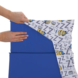 Illumination Lazy Minions Club Gray, Blue, Yellow, and White Preschool Nap Pad Sheet