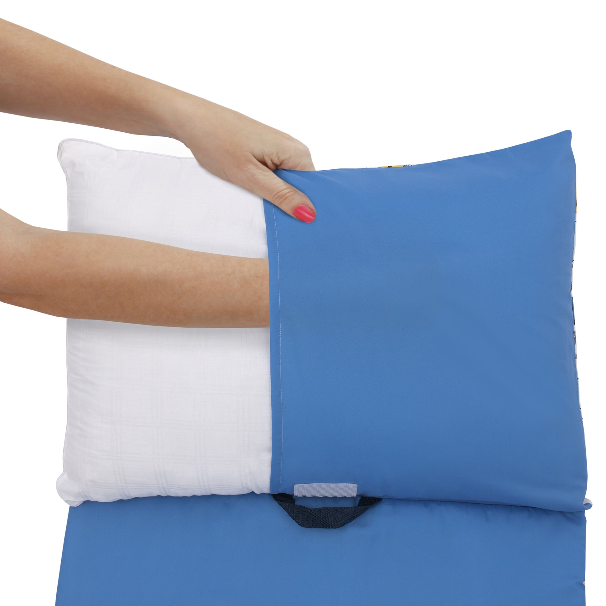 Illumination Lazy Minions Club Gray, Blue, Yellow, and White Deluxe Easy Fold Toddler Nap Mat