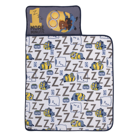 Illumination Lazy Minions Club Gray, Blue, Yellow and White, One More Minute Toddler Nap Mat