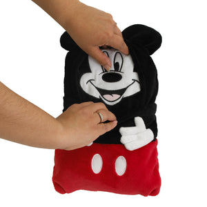 Disney Mickey Mouse Funhouse Crew Black and Red Super Soft Plush Character Toddler Blanket