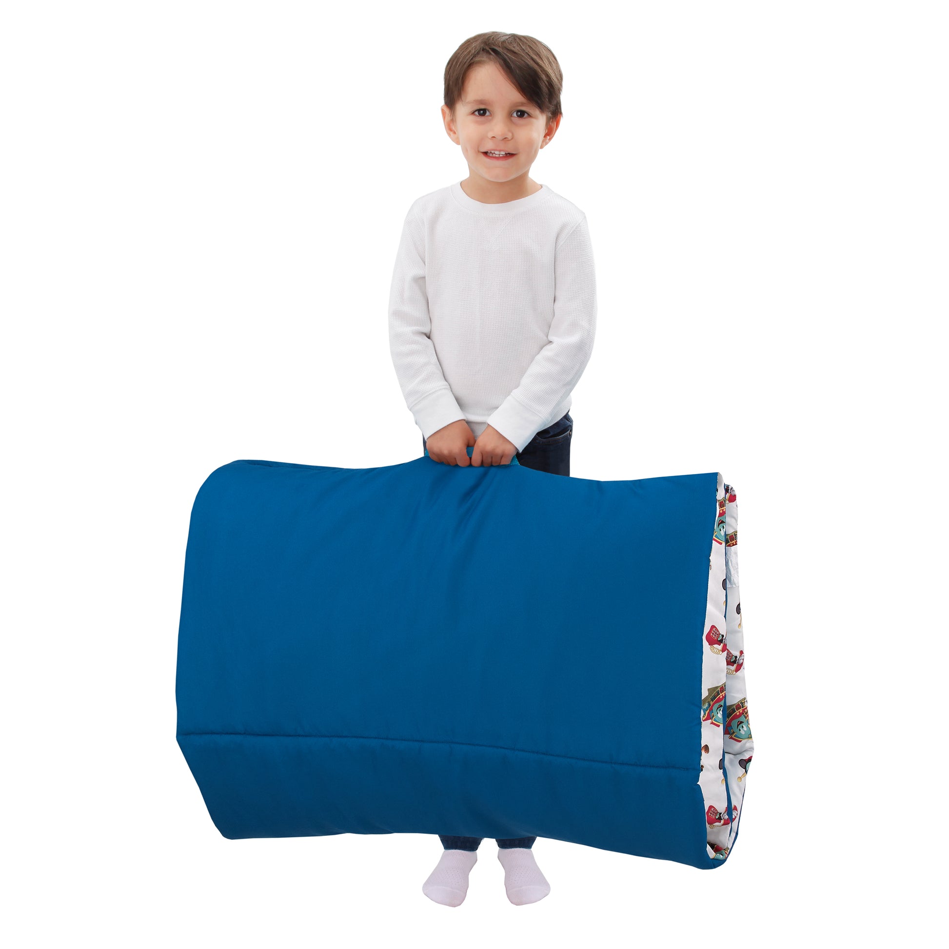 Disney Mickey Mouse Funhouse Crew Blue, Red and Yellow, Funny,  Donald Duck, Goofy and Pluto Deluxe Easy Fold Toddler Nap Mat