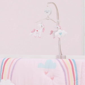 Little Love by NoJo Rainbow Unicorn Aqua and White Musical Mobile with Unicorns and Clouds