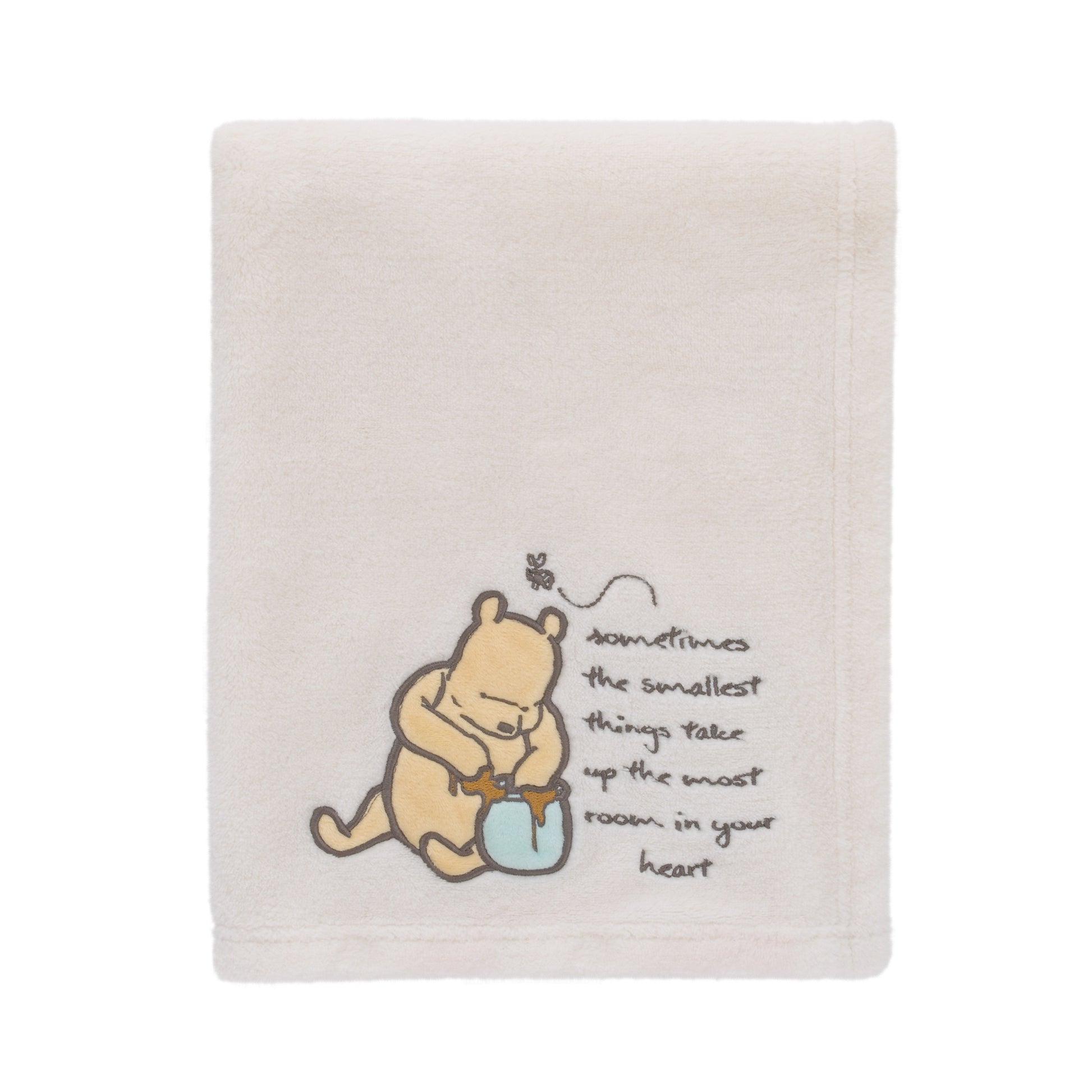 Disney Winnie the Pooh Classic Pooh Ivory, Blue, Sage, Tan Storybook 6 Piece Nursery Crib Bedding Set - Comforter, 2 Fitted Crib Sheets, Dust Ruffle, Baby Blanket, Changing Pad Cover