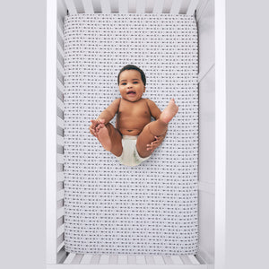 Little Love by NoJo Little Man Cave Ivory and Black Arrows Nursery Fitted Crib Sheet