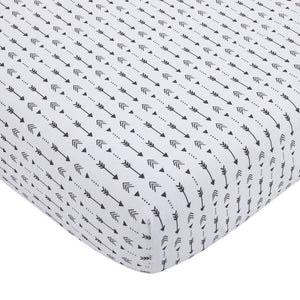 Little Love by NoJo Little Man Cave Ivory and Black Arrows Nursery Fitted Crib Sheet
