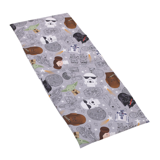 Star Wars Welcome to the Galaxy Navy and Gray Yoda, Princess Leia, R2-D2 , Chewbacca, and Darth Vader Preschool Nap Pad Sheet
