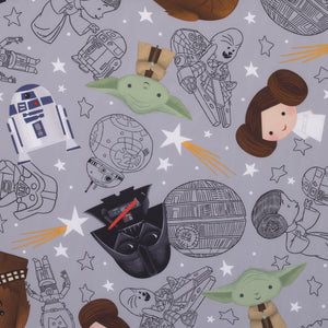 Star Wars Welcome to the Galaxy Navy and Gray Yoda, Princess Leia, R2-D2 , Chewbacca, and Darth Vader Deluxe Easy Fold Toddler Nap Mat