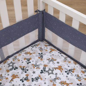 Disney Mickey Mouse Love Mickey Navy and Gray Secure-Me Crib Liner