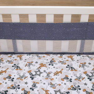 Disney Mickey Mouse Love Mickey Navy and Gray Secure-Me Crib Liner