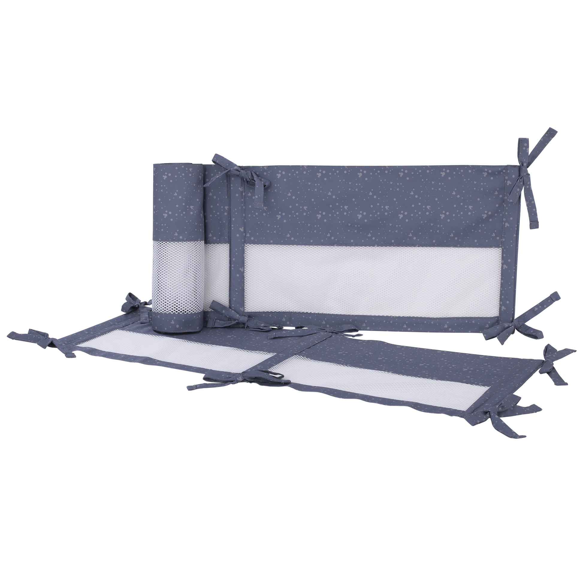 Disney Mickey Mouse Love Mickey Navy and Gray Secure-Me Crib Liner