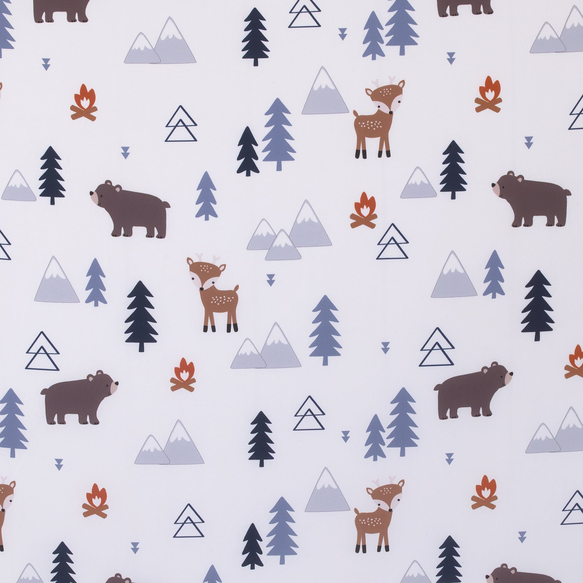 Little Love by NoJo National Park Navy, Gray, Tan, and White Forest Friends Nursery Fitted Crib Sheet