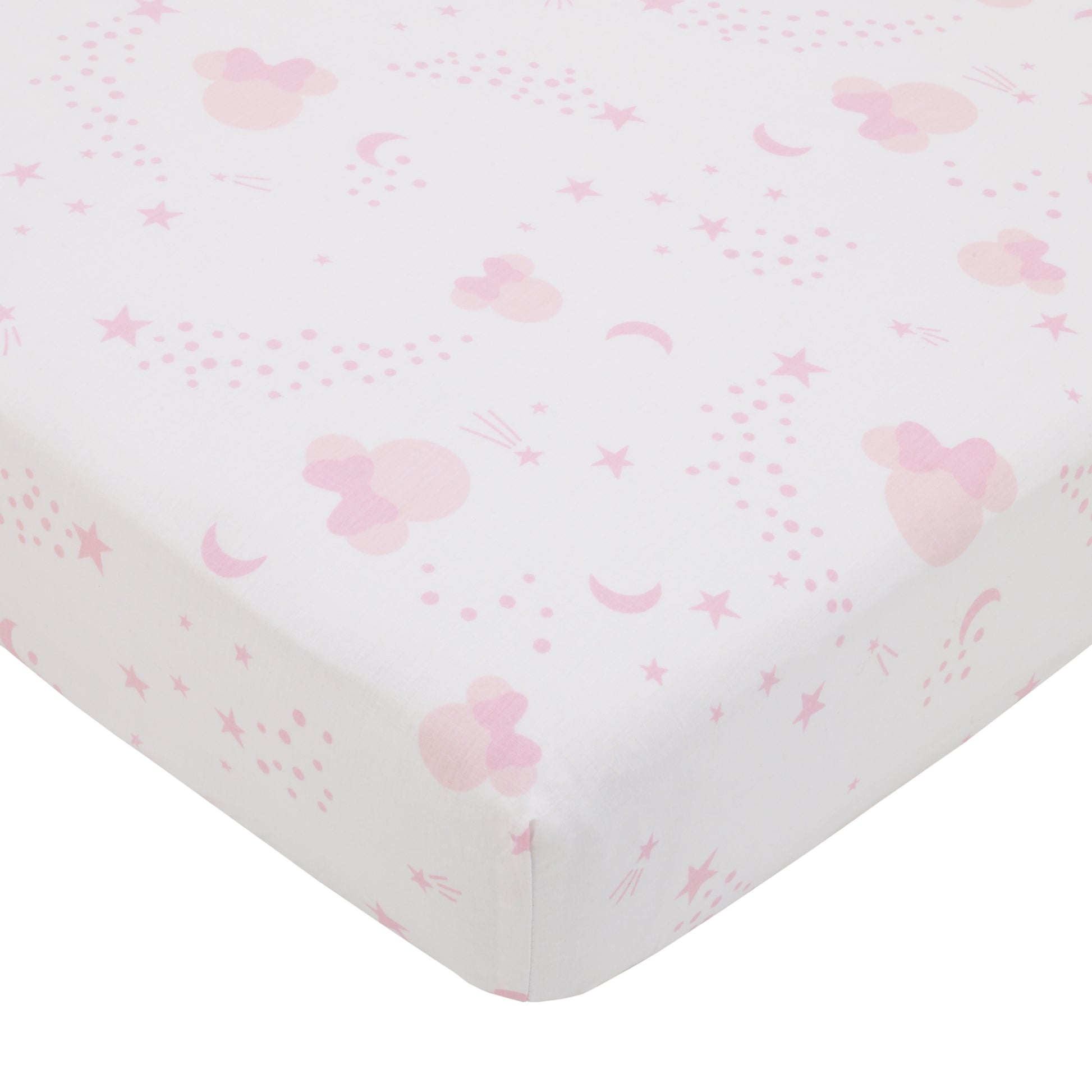 Disney Minnie Mouse Twinkle Twinkle Minnie Pink, White and Metallic Gold 3 Piece Crib Bedding Set