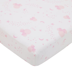 Disney Minnie Mouse Twinkle Twinkle Minnie Pink, White and Metallic Gold 3 Piece Crib Bedding Set