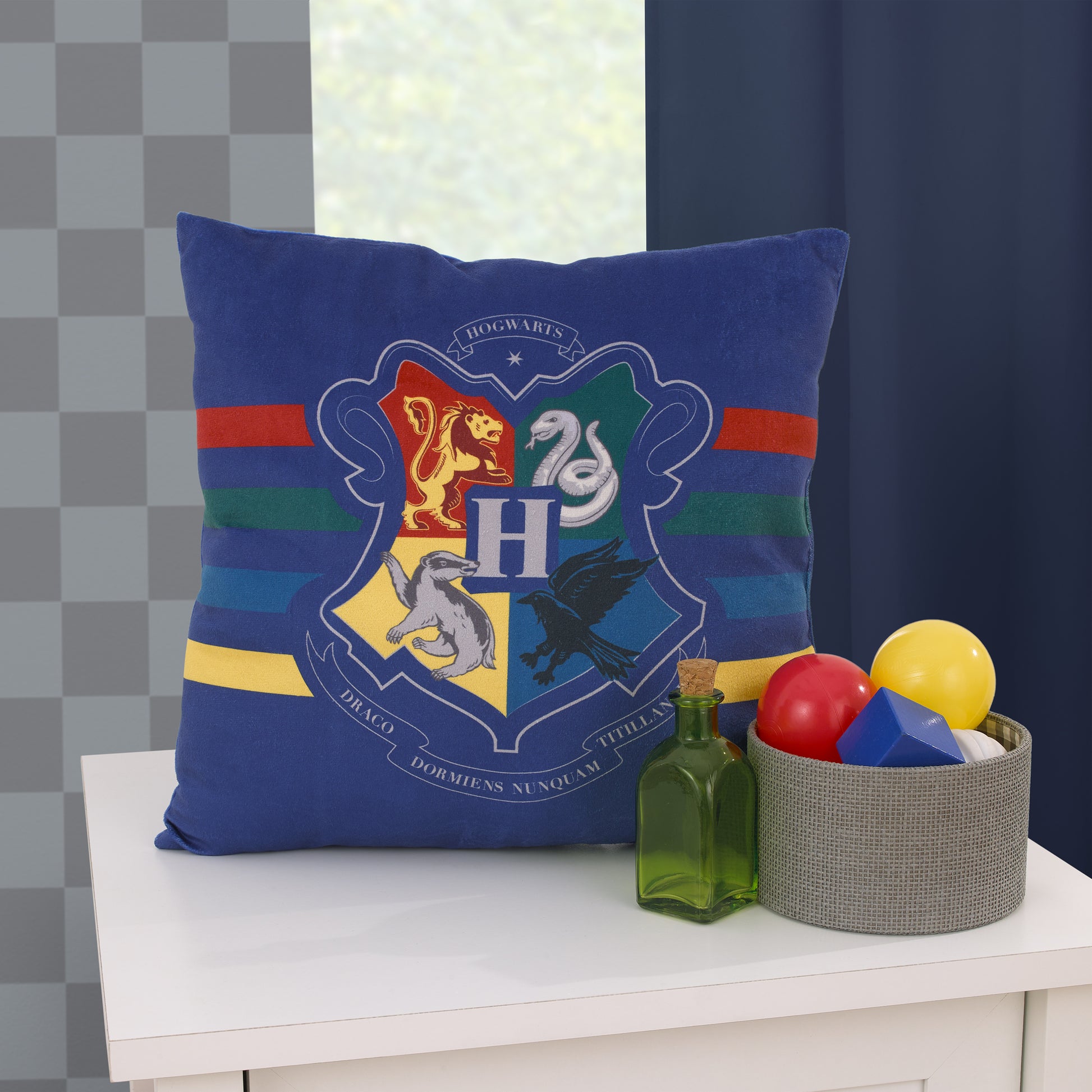 Warner Bros  Harry Potter Hogwarts Navy Decorative Toddler Pillow