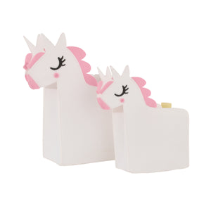 Little Love by NoJo White Felt Unicorn Shaped 2 Piece Nursery Storage Caddy Set