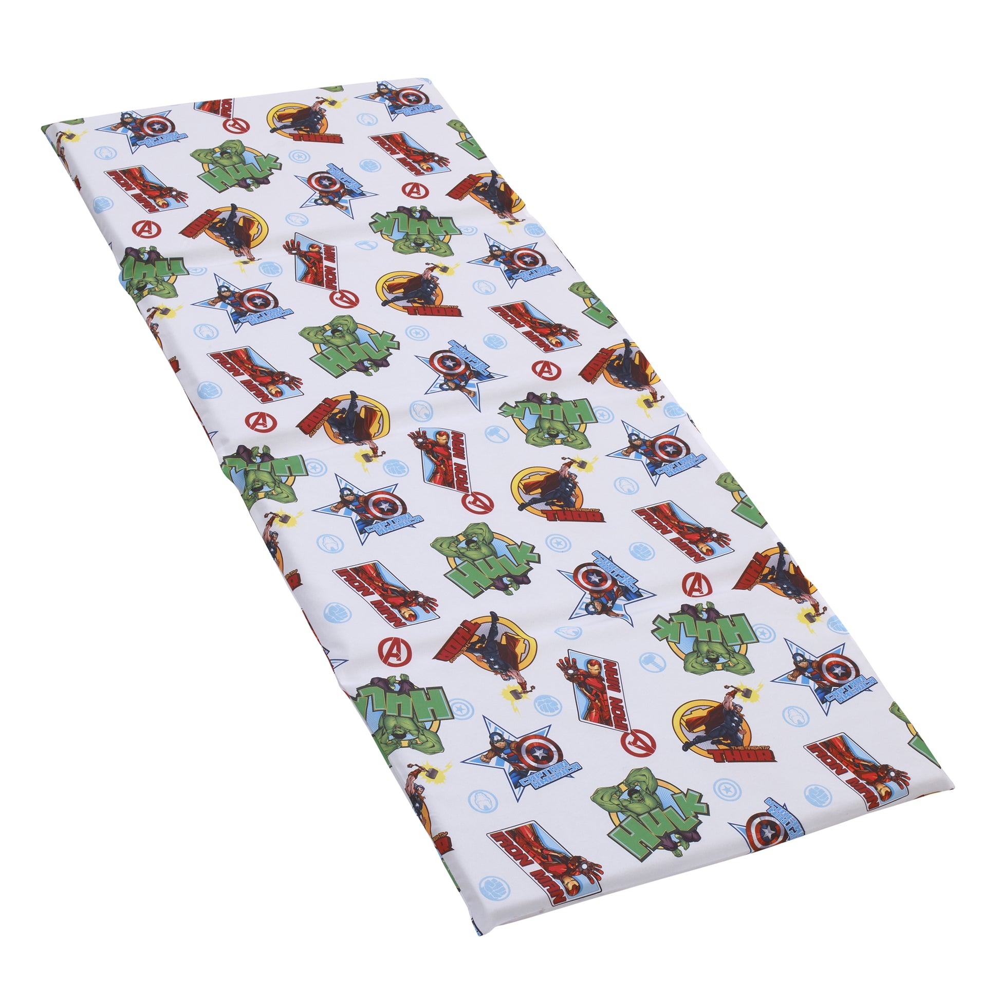 Marvel The Avengers I Am A Hero Blue, Green, Red, and Yellow Preschool Nap Pad Sheet