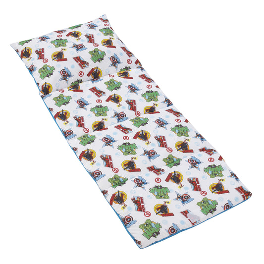 Marvel The Avengers I Am A Hero Blue, Green, Red, and Yellow Deluxe Easy Fold Toddler Nap Mat