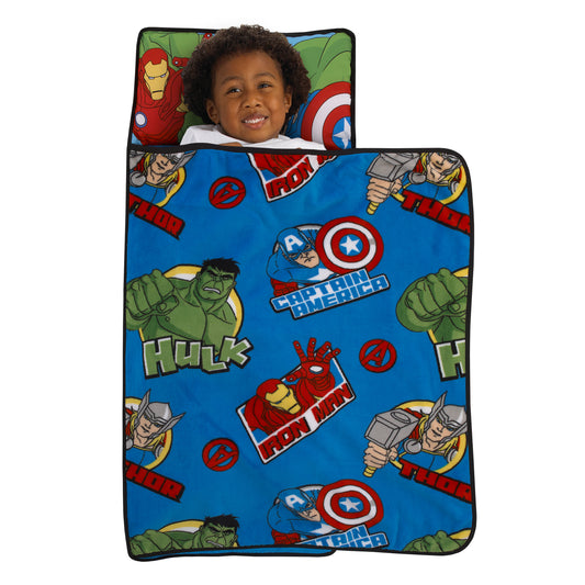 Marvel The Avengers I Am A Hero Blue, Green, Red, and Yellow Toddler Nap Mat