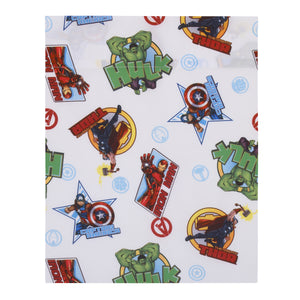 Marvel The Avengers I Am A Hero Blue, Green, Red, and Yellow 4 Piece Toddler Bed Set - Comforter, Fitted Bottom Sheet, Flat Top Sheet, and Reversible Pillowcase