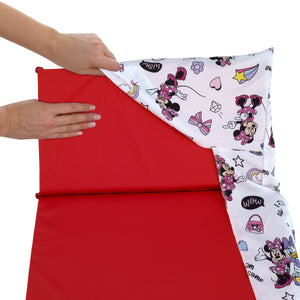 Disney Minnie Mouse I am Awesome Lavender, Pink and White, Daisy Duck Rainbow Hearts and Stars Preschool Nap Pad Sheet