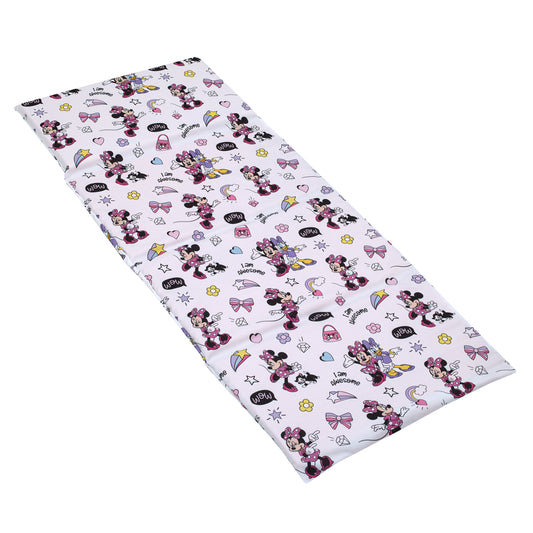 Disney Minnie Mouse I am Awesome Lavender, Pink and White, Daisy Duck Rainbow Hearts and Stars Preschool Nap Pad Sheet