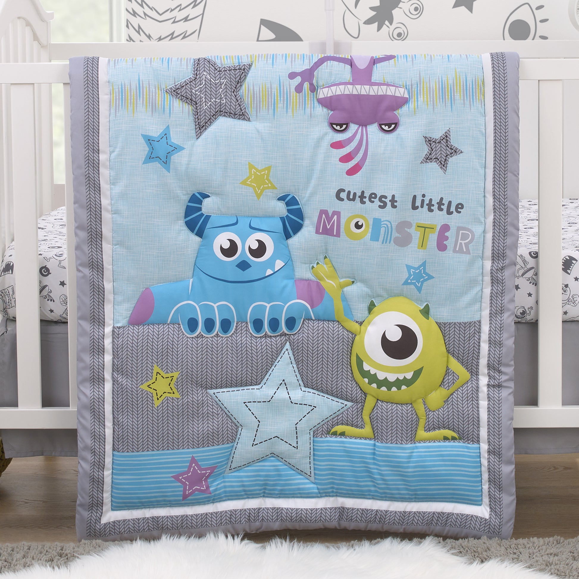 monsters inc little sleepies Disney Monsters, Inc. Cutest Little Monster Turquoise, Green, Purple, – NoJo Baby & kids